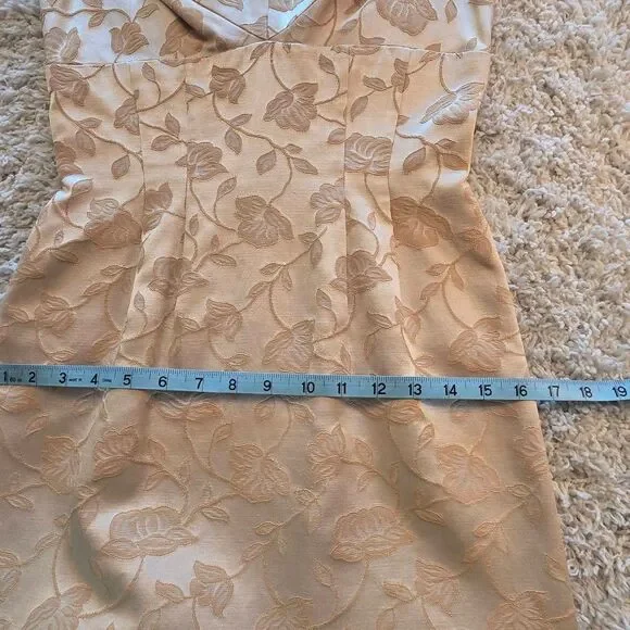 Vintage Mardi Gras 2 Piece 60s Brocade Suit Dress Champagne Color XS/ S - Picture 8 of 11